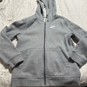 Nike Kids Charcoal Gray Zip-Up Hoodie
